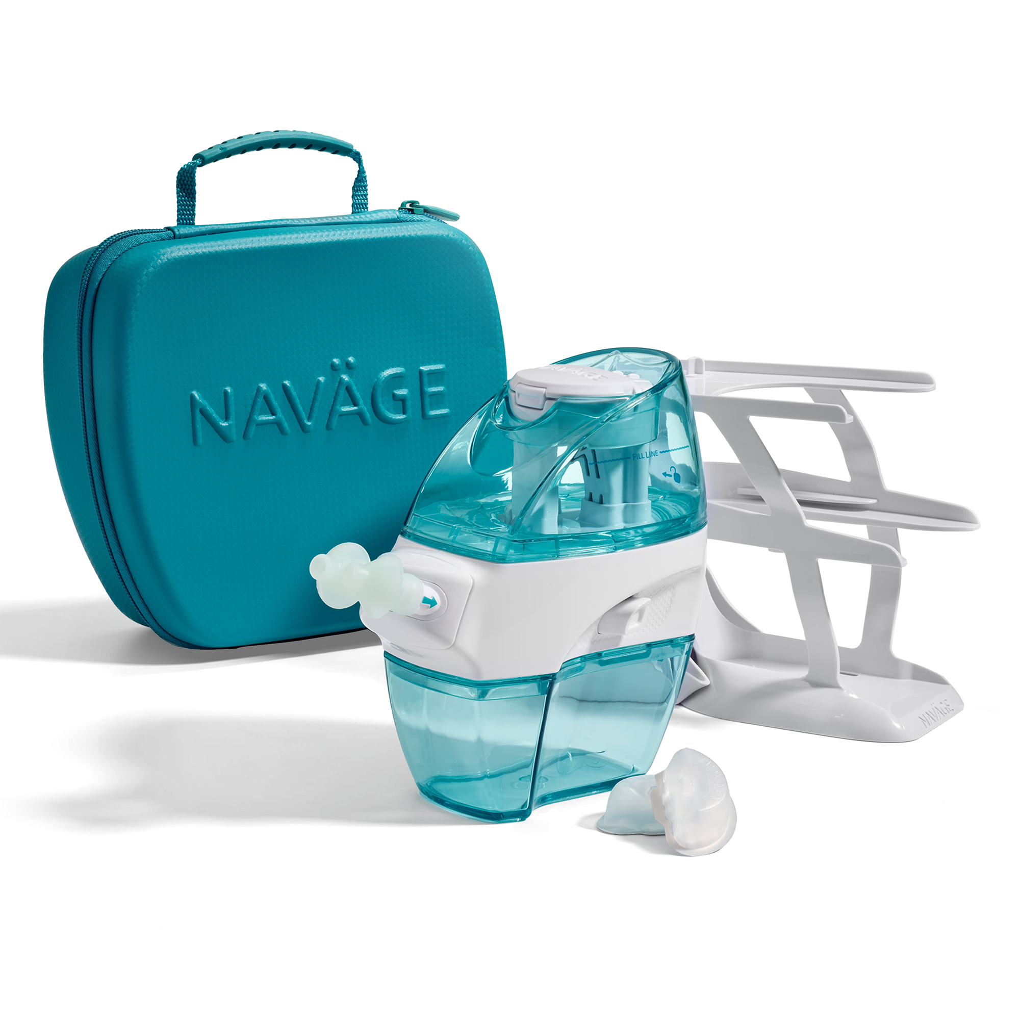 Naväge Premier Bundle: Nose Cleaner, 30 SaltPods, Countertop Caddy, Travel Case